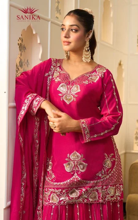 Amaira By Sanika Georgette Silk Readymade Plazzo Suits Wholesale Online
